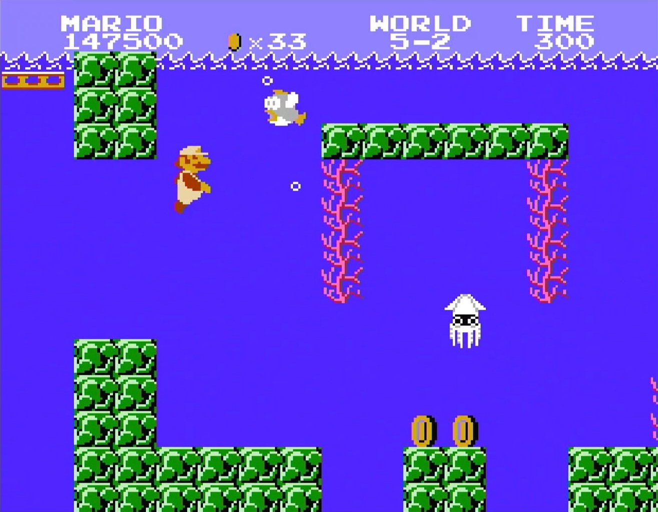 Super Mario Bros. NES (1985) - Underwater Level