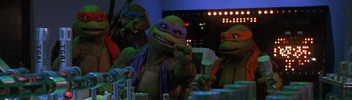 In Teenage Mutant Ninja Turtles (1990) we can see the man inside